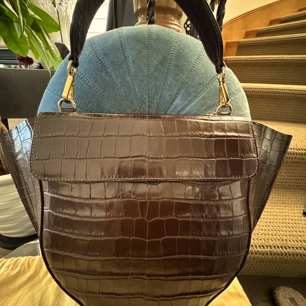 Wandler Hortensia Top Handle Bag Croc-embossed Brown Calfskin leather - Picture 5 of 11